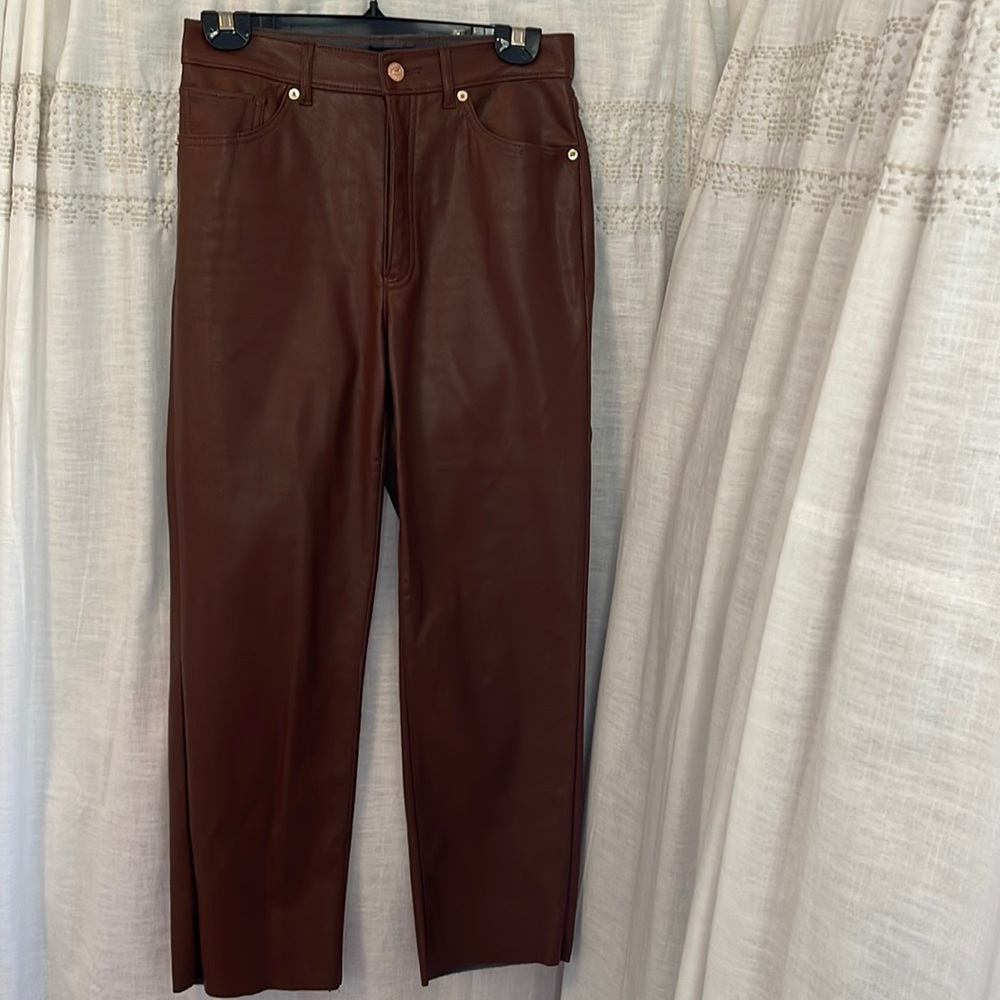 Express Brown Faux Leather Pants
